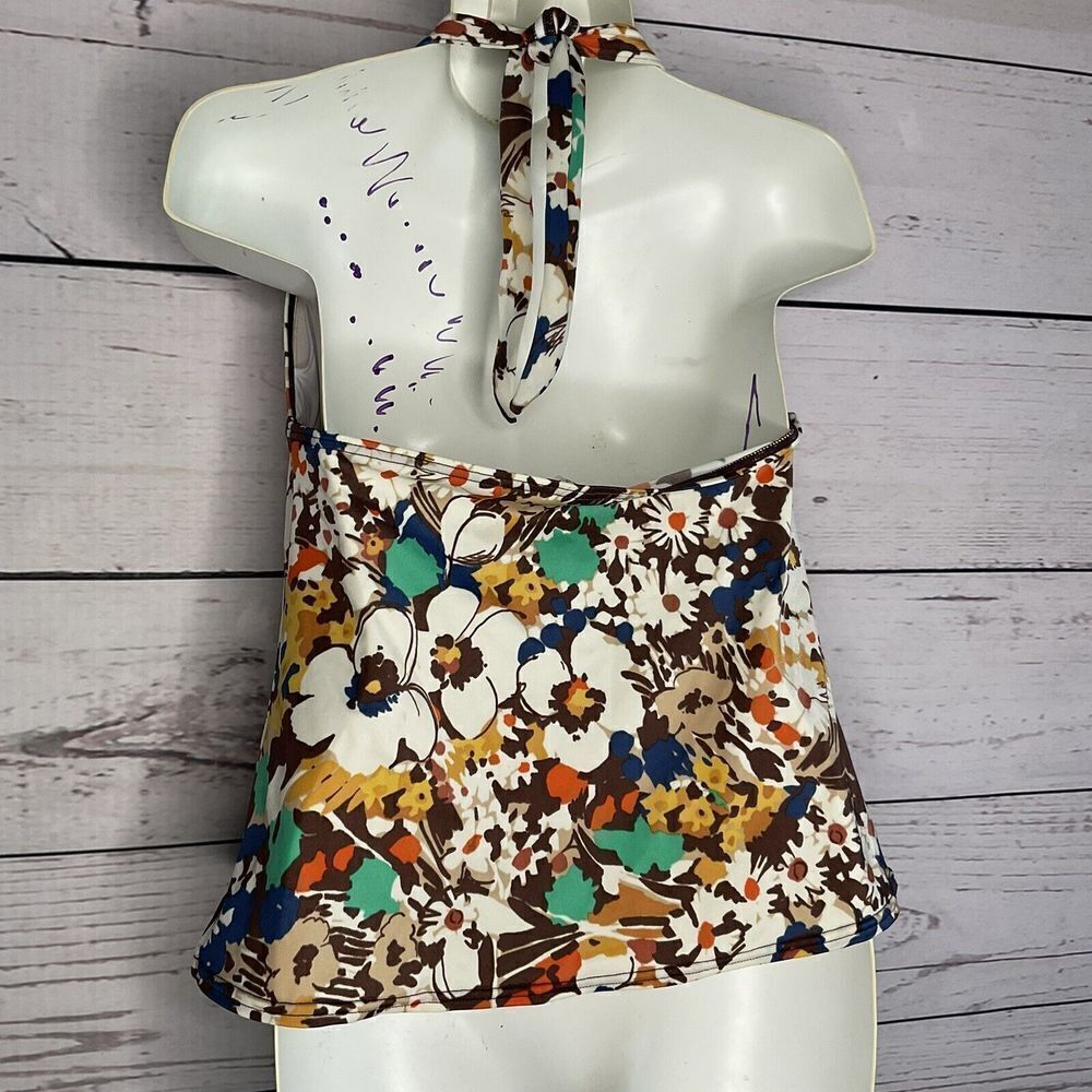 Victorias Secret Womens Size M Tankini Swimsuit Top Halter Molded Cups Floral - Picture 7 of 10